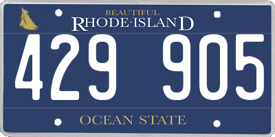 RI license plate 429905