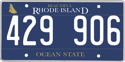 RI license plate 429906
