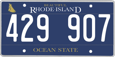 RI license plate 429907