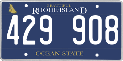 RI license plate 429908