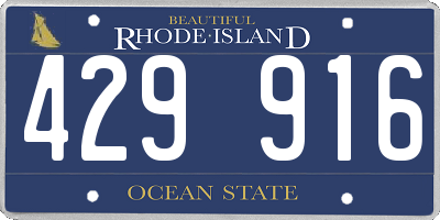 RI license plate 429916