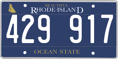 RI license plate 429917