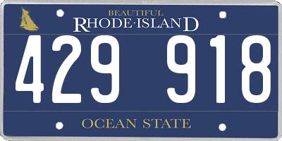 RI license plate 429918