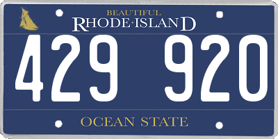 RI license plate 429920