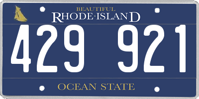 RI license plate 429921