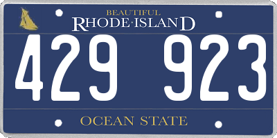 RI license plate 429923