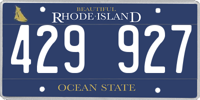 RI license plate 429927