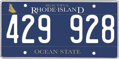 RI license plate 429928