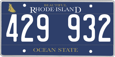 RI license plate 429932