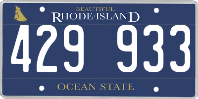 RI license plate 429933