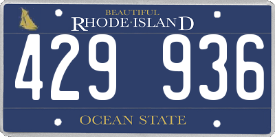 RI license plate 429936