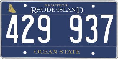 RI license plate 429937