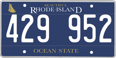 RI license plate 429952
