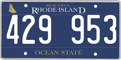 RI license plate 429953