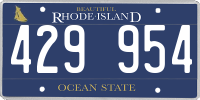 RI license plate 429954