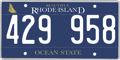 RI license plate 429958