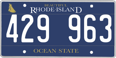 RI license plate 429963