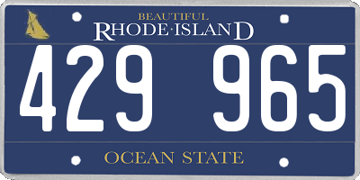RI license plate 429965