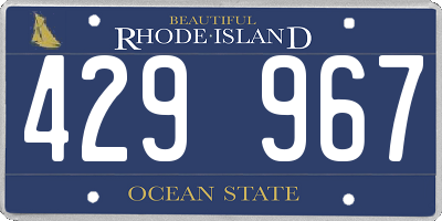 RI license plate 429967