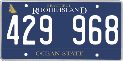 RI license plate 429968