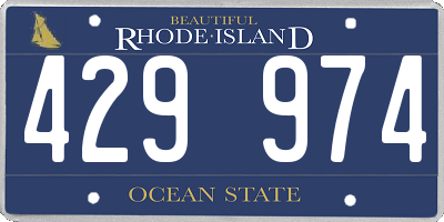 RI license plate 429974