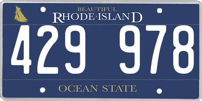 RI license plate 429978