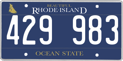 RI license plate 429983