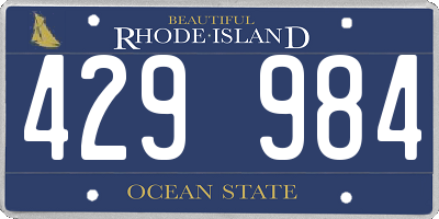 RI license plate 429984