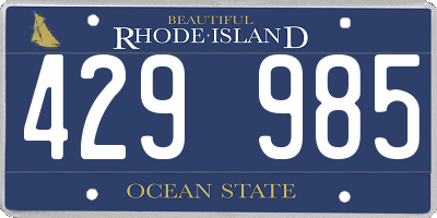 RI license plate 429985