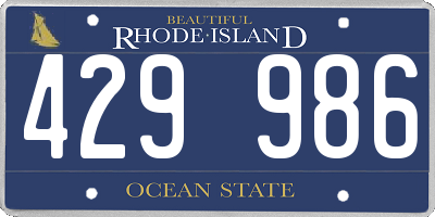 RI license plate 429986