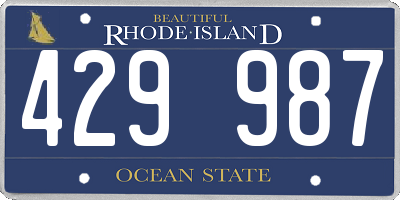 RI license plate 429987