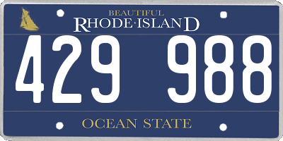 RI license plate 429988