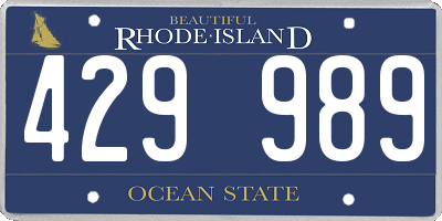 RI license plate 429989