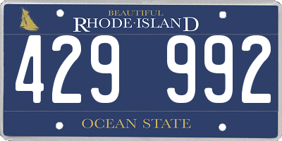 RI license plate 429992