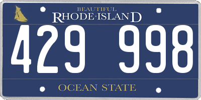 RI license plate 429998
