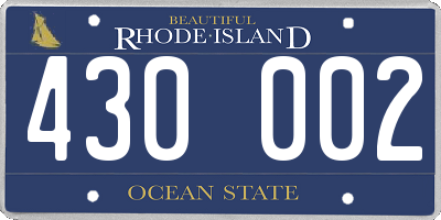 RI license plate 430002
