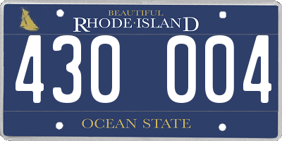 RI license plate 430004