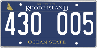 RI license plate 430005