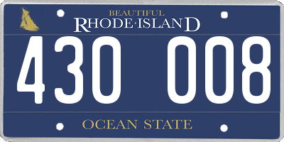 RI license plate 430008