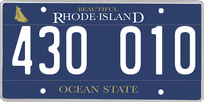 RI license plate 430010