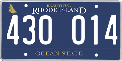 RI license plate 430014