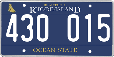 RI license plate 430015