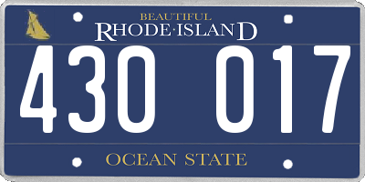 RI license plate 430017