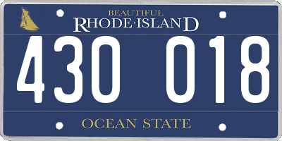 RI license plate 430018