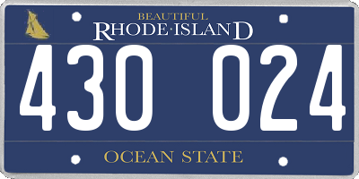 RI license plate 430024