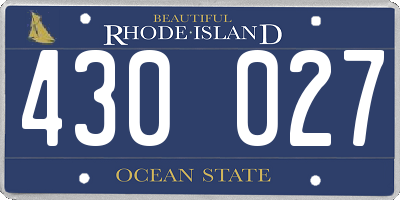 RI license plate 430027