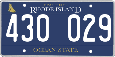 RI license plate 430029
