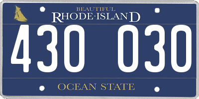 RI license plate 430030