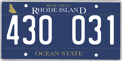RI license plate 430031