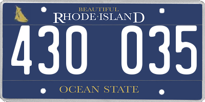 RI license plate 430035